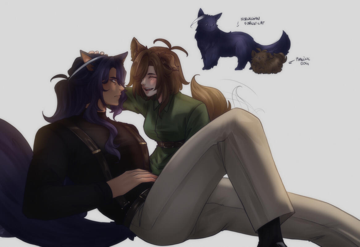 [ OC ] Justy and Fayn Cats &amp; Dogs AU